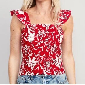Floral Red Top